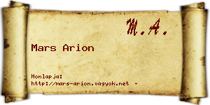 Mars Arion névjegykártya